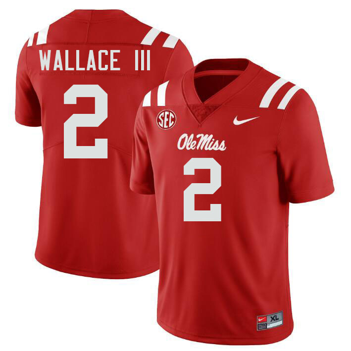 Ole Miss Rebels #2 Harrison Wallace III College Football Jerseys Stitched-Red